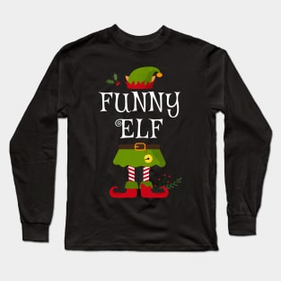 Funny Elf Shirt , Family Matching Group Christmas Shirt, Matching T Shirt for Family, Family Reunion Shirts Long Sleeve T-Shirt